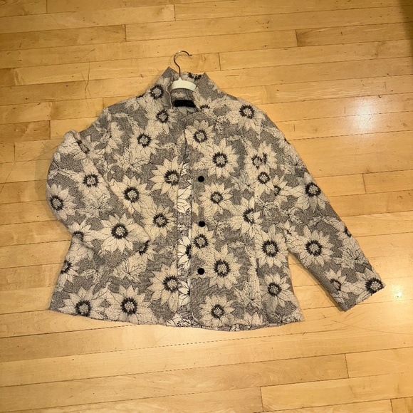 Zara Textured floral blazer, XL, GP1496 - Picture 6 of 9